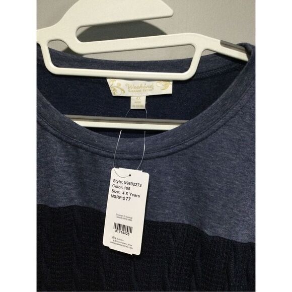 NWT Weekend by Suzanne Betro blue two tone sweater size 4X - Picture 2 of 5